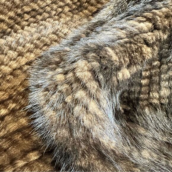 Unbranded Natural Brown Knitted Mink Stole Wrap Scarf - Picture 15 of 16